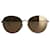 CHANEL CH4206 Round Mirror Aviator Sunglasses in Gold Metal Golden  ref.1092158