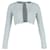 Alaïa Alaia Cropped Open-Front Jacket in Blue Polyester  ref.1092160