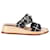 Chanel Slides com alça com fivela em tweed preto Lã  ref.1092161