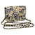 CHANEL Mini Matelasse Shoulder Bag Canvas Beige Black CC Auth 55538a Cloth  ref.1092666