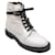 Jimmy Choo Branco / Botas pretas de couro com cadarço forrado de shearling e couro envernizado  ref.1092870