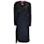 Autre Marque Sies Marjan Negro / Vestido midi de crepé de seda con costuras en contraste de manga larga rojo  ref.1092873