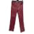 LES BENJAMINS  Trousers T.International S Leather Dark red  ref.1092950