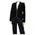Dolce & Gabbana Blazer noir en velours à épaules rembourrées - taille UK 14 Coton  ref.1093155