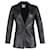 Sandro Single-Breasted Blazer in Black Leather  ref.1093540