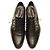 Louis Vuitton Scarpe eleganti stringate stringate da uomo in pelle nera con lati intrecciati 8 Nero - vista 6
