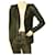 Neil Barrett Dunkelgrüne Jacke aus echtem Leder mit offener Vorderseite und Kragen, Größe S  ref.1093968