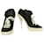 Pierre Hardy Botines con apariencia de zapatilla de cuero negro Talla de zapatos de tacón blanco 39  ref.1093984