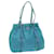 PRADA Tote Bag Nylon Leather Turquoise Blue Auth 55425  ref.1094055