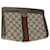 GUCCI GG Supreme Web Sherry Line Clutch Bag Beige Red 67 014 2125 Auth yk8889  ref.1094097