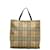 Burberry Canvas-Einkaufstasche mit House Check-Muster Braun Leinwand  ref.1097838