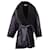 Balenciaga Oversized Belted Faux Shearling-Trimmed Coat in Black Faux Leather Synthetic Leatherette  ref.1098126