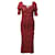 Diane Von Furstenberg Vestido fruncido Dacey en nailon rojo Roja Nylon  ref.1098130