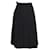 Chanel A-Linien-Plissee-Midirock aus schwarzer Wolle  ref.1098174