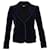 Miu Miu Leather-Trimmed Blazer in Navy Blue Velvet  ref.1098189
