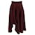 Alexander McQueen Fluted Crepe Midi Skirt in Burgundy Wool Dark red  ref.1098193