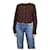 Autre Marque Brown cable-knit cropped cardigan - size L Wool  ref.1098243