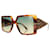 Tom Ford Quinn TF790 53P Blonde Havana Brown Oversize Designer Sunglasses Plastic  ref.1098252