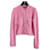Chanel NEU 2020 Flauschige Jacke mit Kettenbesatz Pink Baumwolle  ref.1098265