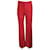 Balenciaga Rouge 2019 Pantalon ajusté en laine à plis sur le devant Polyester  ref.1098450
