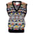Stella Jean Black Multi Sleeveless V-Neck Wool Knit Jacquard Vest Multiple colors  ref.1098464