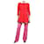Mary Katrantzou Abrigo de lana rojo con adornos florales - talla UK 8 Roja  ref.1098519