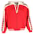 Sudadera con capucha y cremallera con ribete de tribanda Gucci en algodón rojo Roja  ref.1098668