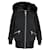 Moncler Fur-Trimmed Zip Down Coat in Black Polyester  ref.1098670