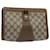 GUCCI GG Canvas Web Sherry Line Clutch Bag PVC Leather Beige Red Auth 55907 Green  ref.1098796