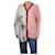 Loewe Cárdigan asimétrico de lana estampado rosa - talla L  ref.1098948