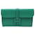 Hermès NEW HERMES POUCH JIGE HANDBAG 20 MINI LEATHER SWIFT GREEN POUCH BAG  ref.1099352