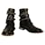 Saint Laurent Biker-Ranger-Stiefel aus schwarzem Leder mit Nieten und Schnallenverschluss, Gr 39,5  ref.1100238