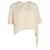 Céline Celine Top drapeado assimétrico embelezado com strass em seda creme Branco Cru  ref.1100835