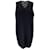 Vestido midi de crepé de lana con cuello en V, sin mangas y forro de seda negro Akris  ref.1101473