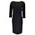 Fuzzi Schwarzes Stretch-Strickkleid mit Dreiviertelärmeln