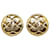 Chanel Gold CC Clip On Earrings Golden Metal Gold-plated  ref.1101740