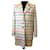 Chanel 19SS Runway Stripe White and Multicolor Long Tweed Jacket Coat Size FR 38 Oversized Multiple colors Cotton  ref.1102208