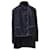 Chanel Rare leather tweed suit Navy blue Dark blue Silk Lambskin  ref.1102764