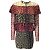 Fuzzi Red / Tan / Black Leopard Printed Ruffled Long Sleeved Mesh Dress
