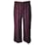 Thom Browne Burgundy Pinstriped Cropped Wool Trousers / Pants Dark red  ref.1102855