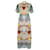Dolce & Gabbana Robe longue brodée de fleurs multicolore Coton  ref.1102860