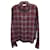 Camisa xadrez Saint Laurent com botões em algodão Borgonha Vermelho Bordeaux  ref.1102922