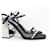 Prada Kristall-Disco-Kugel-Absatz-Sandalen Silber Leder  ref.1104119