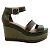 Hermès Hermes dunkelolivgrüne Espadrille-Keilsandalen - Ansicht 2