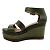 Hermès Hermes dunkelolivgrüne Espadrille-Keilsandalen - Ansicht 3