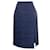 Erdem Navy Blue Janet Jacquard Pencil Skirt Cotton  ref.1104217