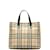 Burberry Canvas-Einkaufstasche mit House Check-Muster Braun Leinwand  ref.1104377