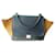 Trapèze Céline CELINE Correct dreifarbige Trapeztasche aus zwei Materialien Marineblau Leder  ref.1104672