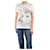 Christian Dior Cremefarbenes T-Shirt mit Blumendruck – Größe L Roh Baumwolle  ref.1105597