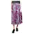 Erdem Jupe midi imprimée florale violette avec plis - taille UK 10 Polyester  ref.1105598